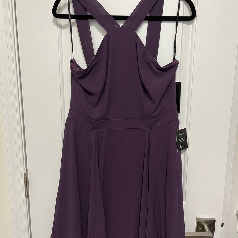 Lulu's Forevermore Dusty Purple Skater Dress